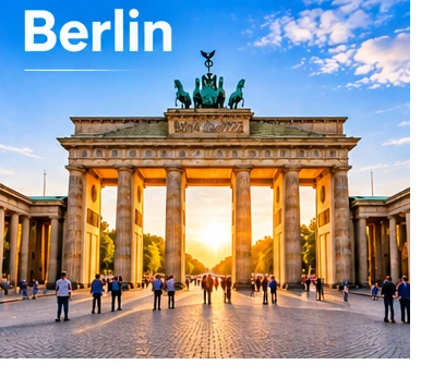 Brandenburger Tor in Berlin im Sonnenlicht
